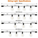 Faceted glass g40 string lights outdoor garden fairy lights