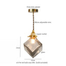 Faceted glass pleats led pendant light brass dining room