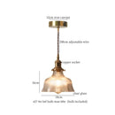 Faceted glass pleats led pendant light brass dining room