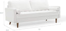 Valour Performance Velvet Sofa White Mid Century Modern