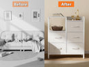 White 5 Drawer Dresser With Metal Frame Bedroom Storage