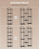 Black 5 Tier Narrow Bookcase Corner Shelf Organizer Industrial Design