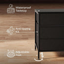 63 Inch TV Stand Dresser With 10 Fabric Drawers Black