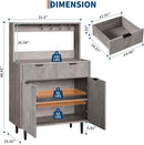 Grey Sideboard Cabinet With 2 Drawers For Dining Room
