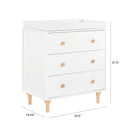 Lolly 3 Drawer Changer Dresser Removable Changing Tray White