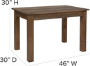 Rustic Brown Solid Wood Dining Table 46x30 Seats 4