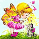 Fairy with Kitten CS2496 15.7 x 15.7 inches Crafting Spark Diamond Painting Kit