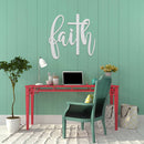 Faith Cross Script - Metal Wall Art