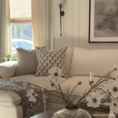 Lark Floral Block Printed Pillow Cover | Blue