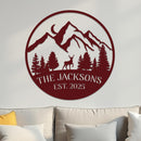 Family Sign, Mountain Landscape with Deer