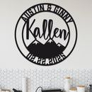 Family Sign, Mountains, Names and Date