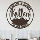 Family Sign, Mountains, Names and Date