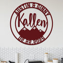 Family Sign, Mountains, Names and Date
