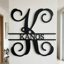 Custom Metal Wall Art - Personalized Vine Monogram Sign