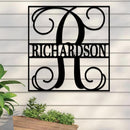 Fancy Split Monogram in Square Sign