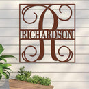 Fancy Split Monogram in Square Sign