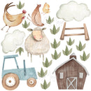 Farm Animals Faces - Fabric Nursery Wall Art Decals