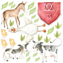 Farm Animals Faces - Fabric Nursery Wall Art Decals