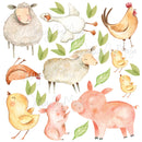Farm Animals Faces - Fabric Nursery Wall Art Decals