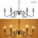 Farmhouse black 6-light chandelier dining room candle fixture