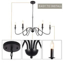 Farmhouse black 6-light chandelier dining room candle fixture