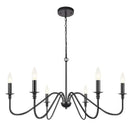Farmhouse black 6-light chandelier dining room candle fixture