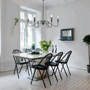 Farmhouse black 6-light chandelier dining room candle fixture