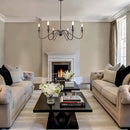 Farmhouse black 6-light chandelier dining room candle fixture