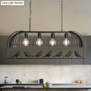 Farmhouse black metal birdcage light fixture for dining room ceiling