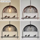 Farmhouse black metal birdcage light fixture for dining room ceiling