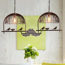 Farmhouse black metal birdcage light fixture for dining room ceiling