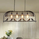Farmhouse black metal birdcage light fixture for dining room ceiling