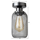 Farmhouse black metal cage ceiling light bedroom mesh design