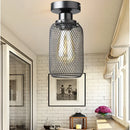 DecorBites™ Black Metal Cage Farmhouse Ceiling Light, E27 Base for Hallway, Porch, Bedroom
