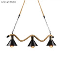 Farmhouse black metal & rope pendant light – dining room 110v-120v