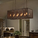 Farmhouse black wire net metal ceiling light for dining room