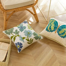 Farmhouse green & blue floral pillow cover living room decor