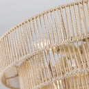 Farmhouse Rattan Pendant Chandelier Lighting with 4-Layer Woven Design