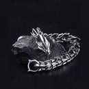 Mens Dragon Scale Bracelet Alloy Metal Symmetrical Wrist Bangle