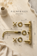 Unlacquered Brass Bathroom Faucet - Wall Mounted Faucet