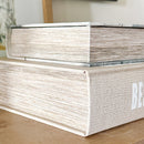 Large Leather Bound Book Boxes, Set of 3