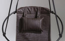 Faux Leather Round Hanging Chair Dark Brown product shot closeup view