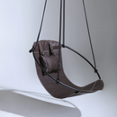 Faux Leather Round Hanging Chair Dark Brown product shot