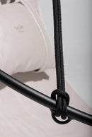 faux leather hanging round chair pearl product shot closeup