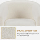 Ivory Barrel Chairs Boucle Living Room Duo Two Piece Set