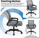 Dark Grey Ergonomic Mesh Office Chair With Lumbar Support Mid Back