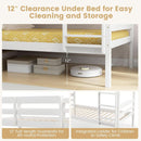 White Twin Over Twin Bunk Bed With Integrated Ladder