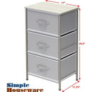 Three Tier Nightstand With Metal Frame And Black MDF Top