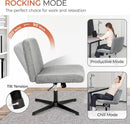 Cross Legged Office Chair Grey Wide Seat Adjustable Height