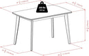 Shaye Walnut Dining Table Solid Wood 47.2 Inch Length